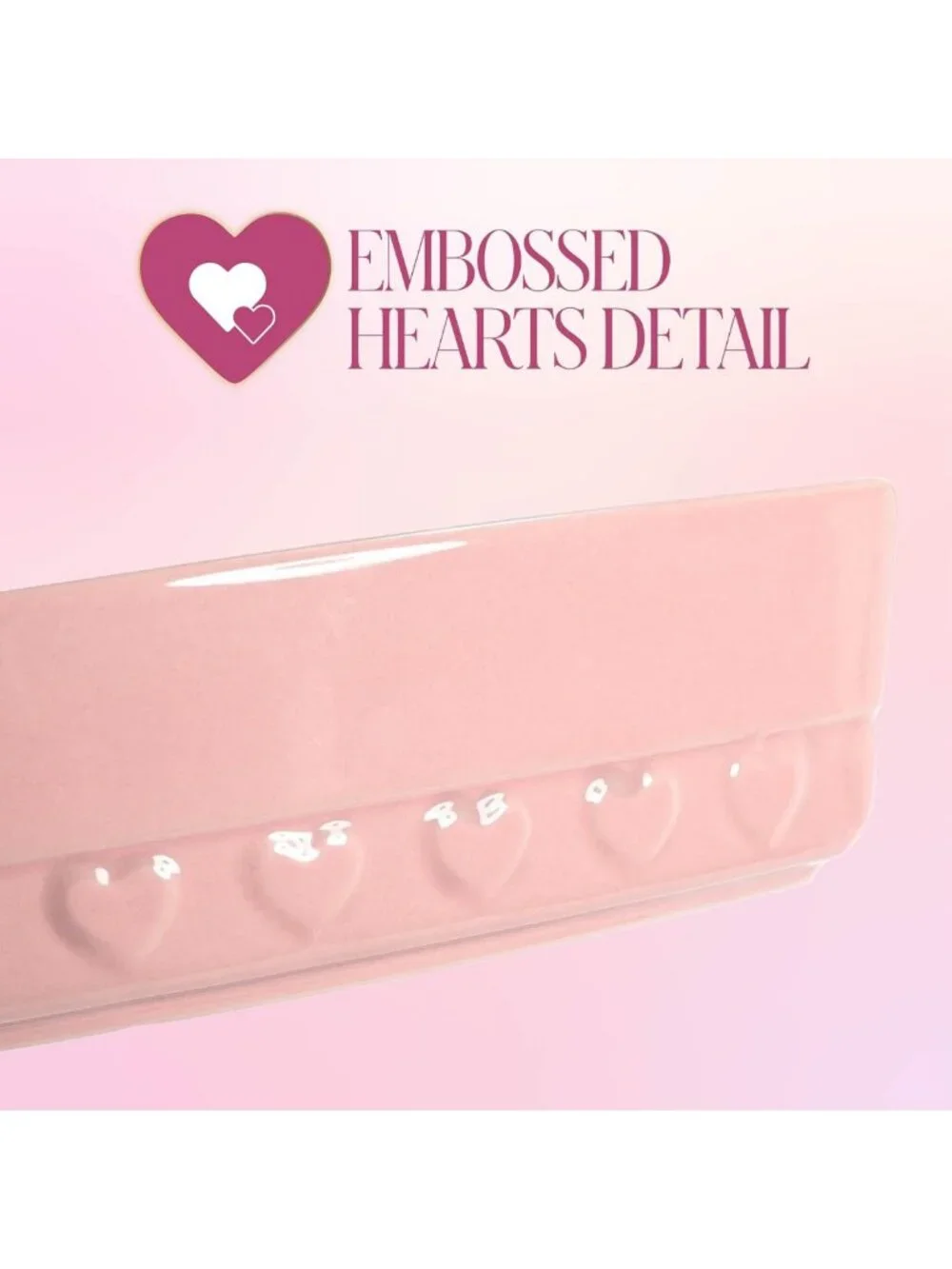 Chic 3-Piece Ceramic Bakeware Set - Square & Heart Bakers, Spoon Rest, Pink